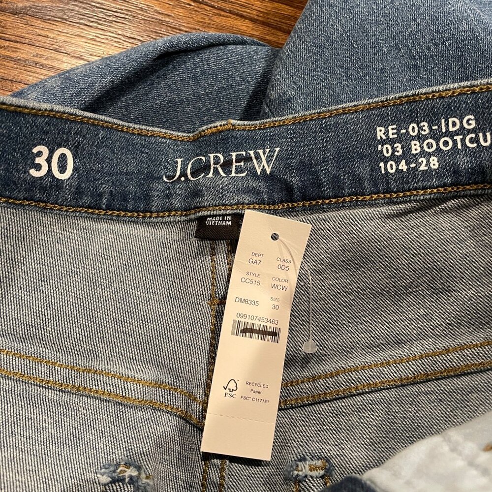 NWT J.Crew Womens Sz 30 High-Rise Bootcut Jean in 2003 Super-Stretch Flared 33"L - Picture 4 of 11